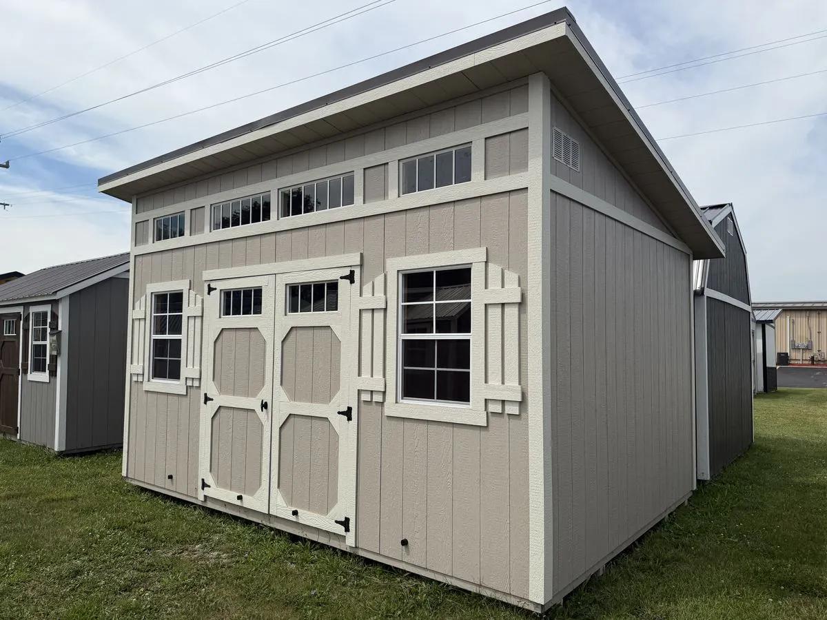 12×16 Studio Shed at the Adrian location, front exterior view