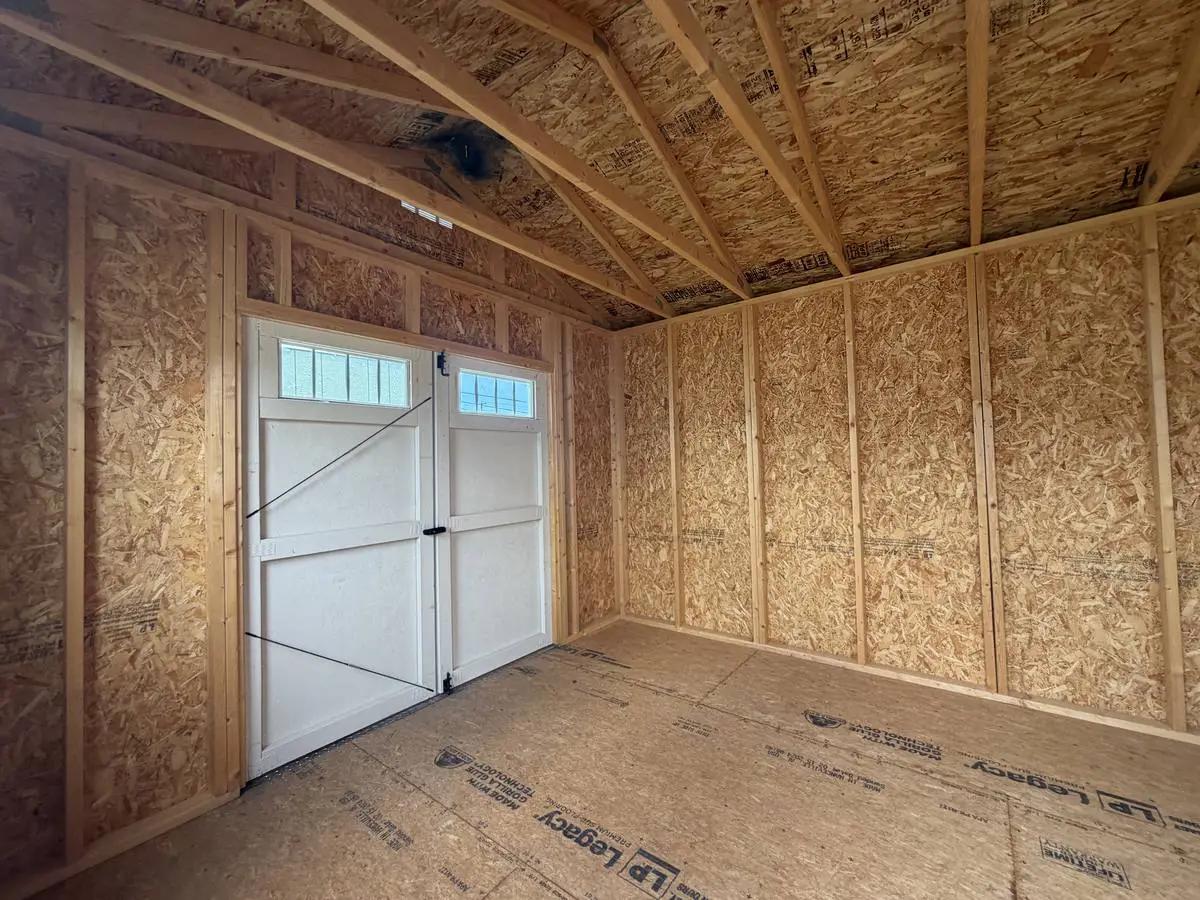 12×16 Klassic Garden Shed at the Adrian location, interior view