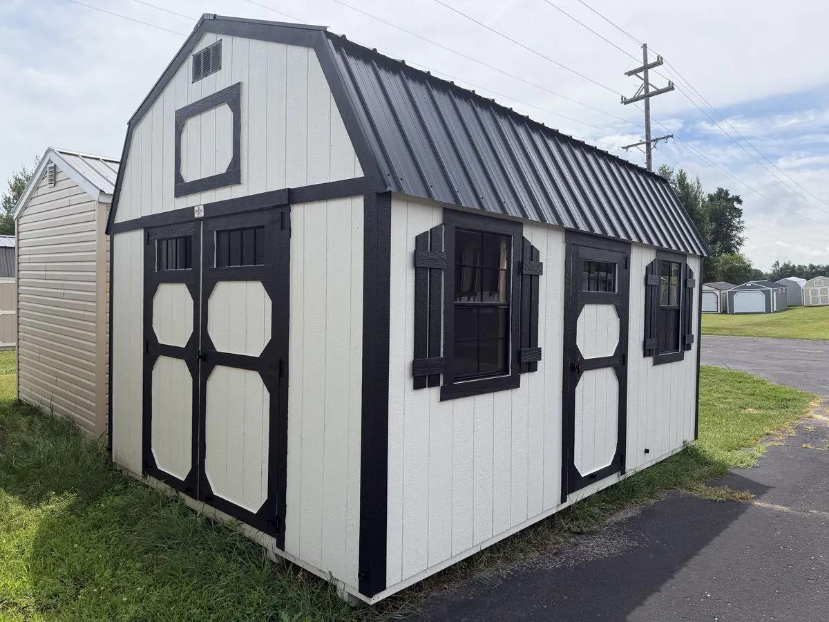 12×16 Lofted Garden Shed at the Adrian location, front exterior view
