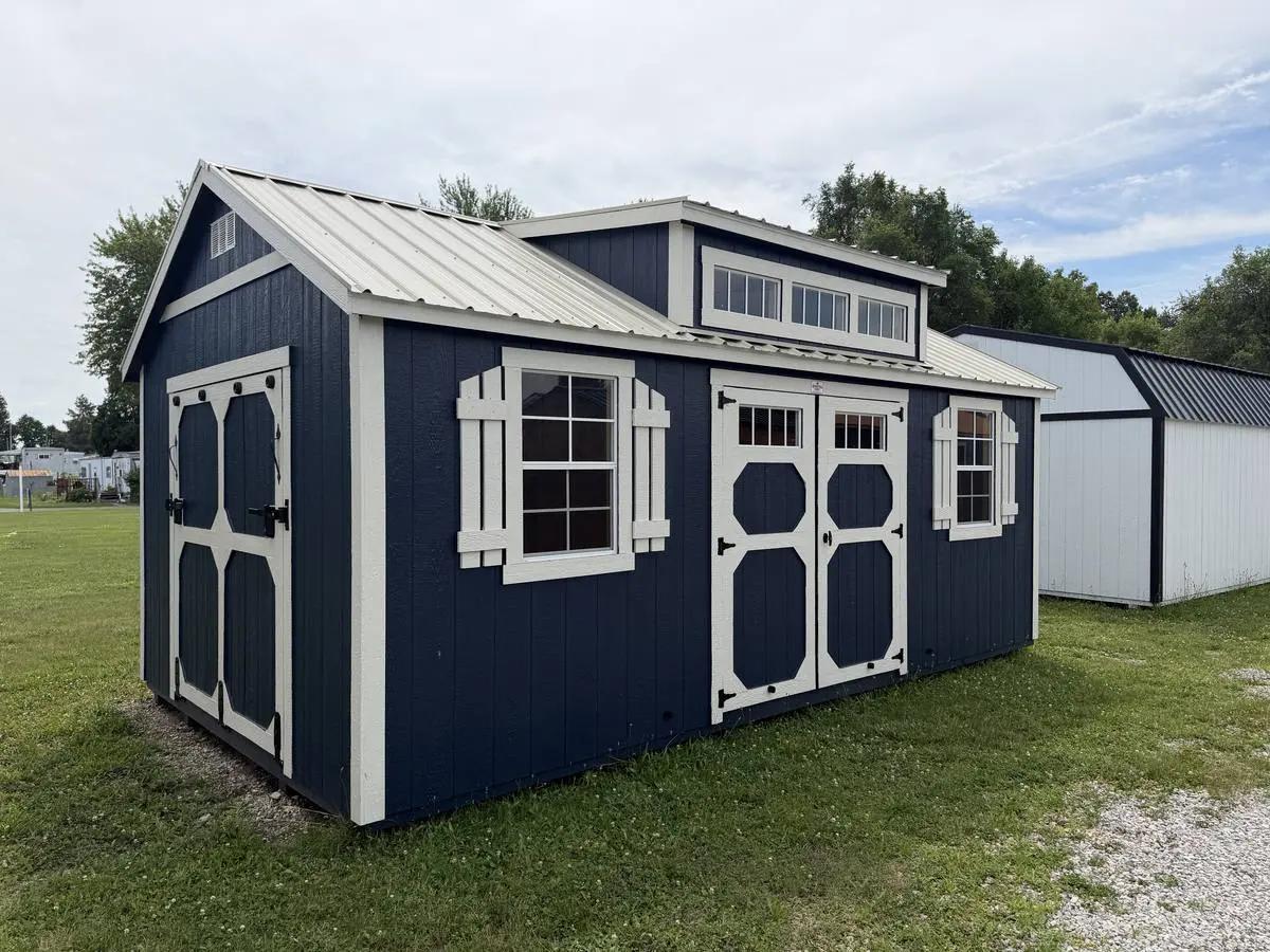 12×20 Deluxe Garden Shed at the Adrian location, front exterior view