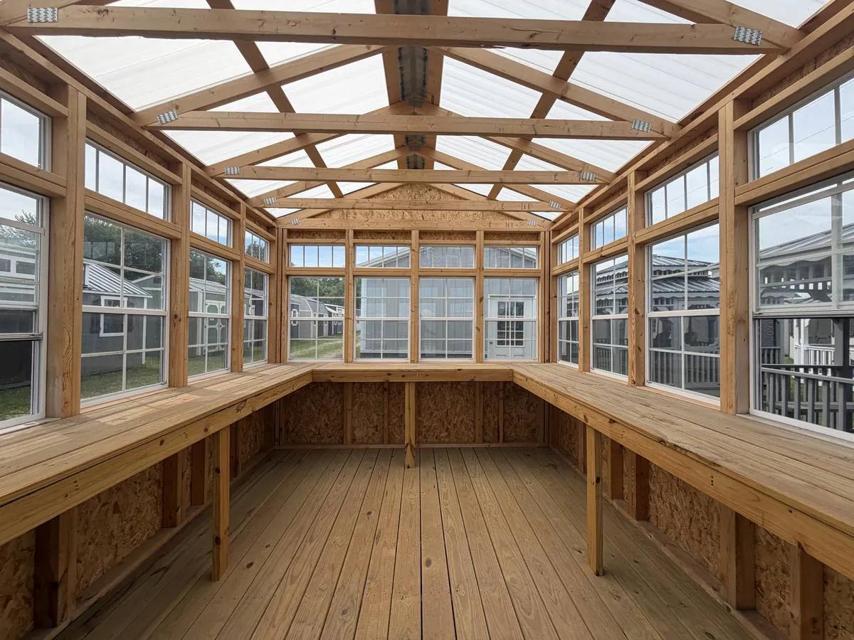 10×12 Garden Shed at the Adrian location, interior view