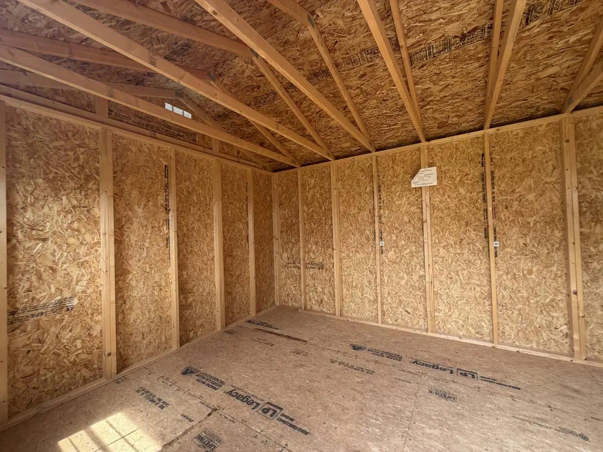 12×16 Garden Shed at the Adrian location, interior view