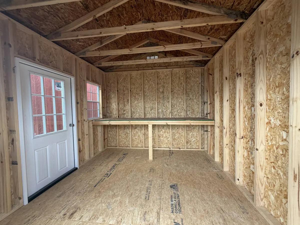 10×12 Klassic Garden Shed at the Adrian location, interior view
