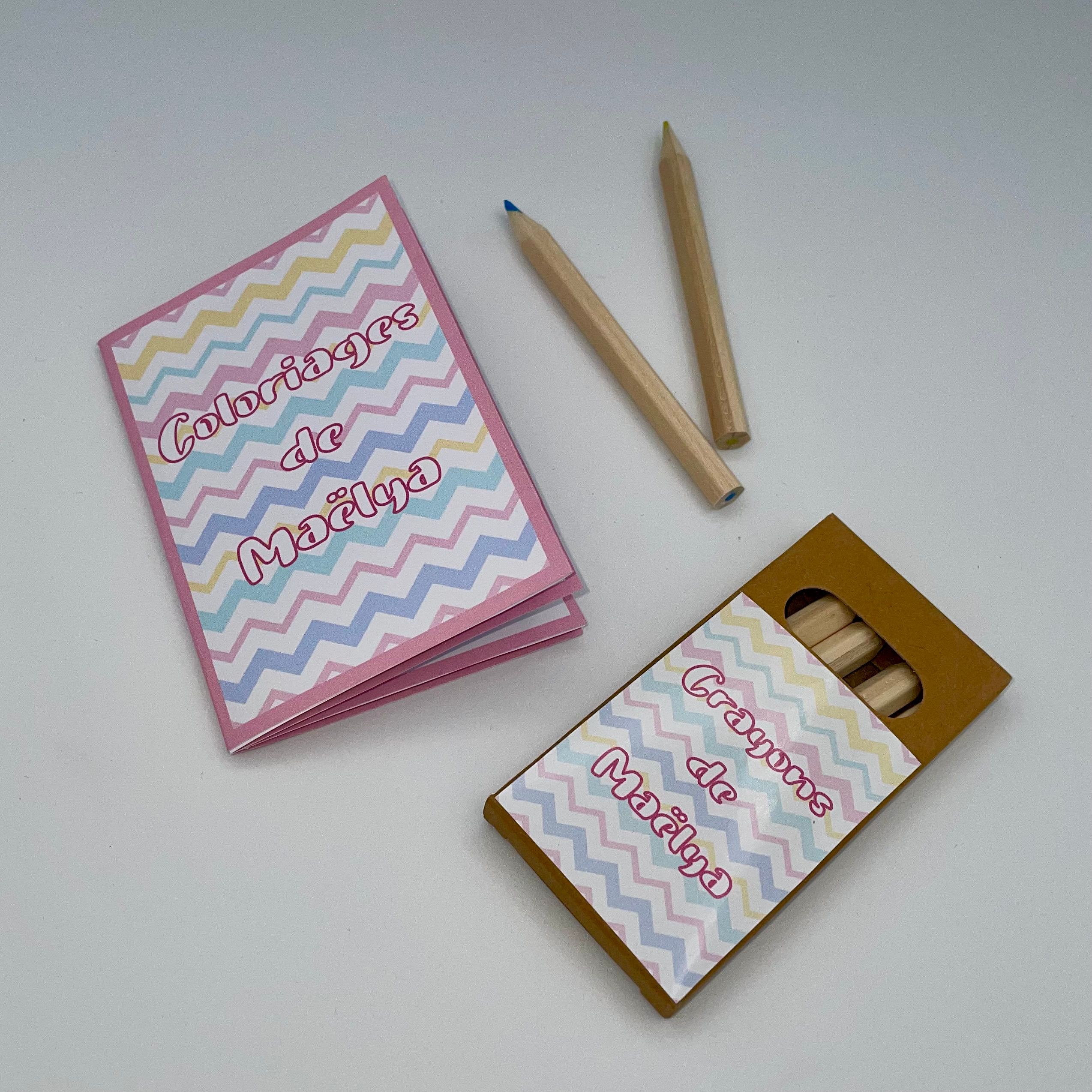 Mini coloriages + boîte à crayons