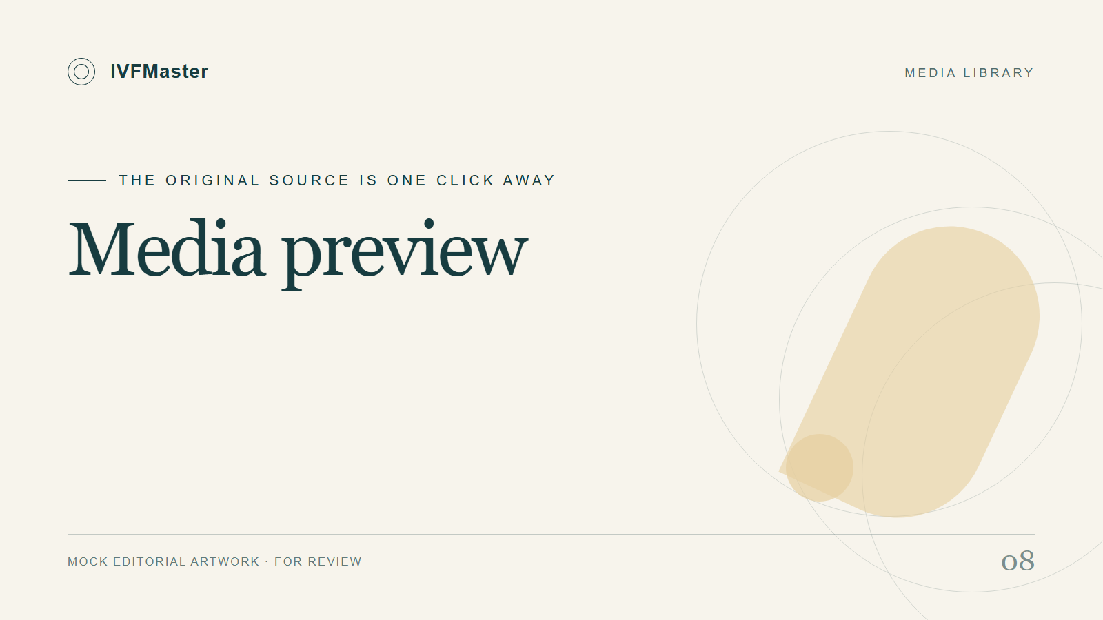 Mock IVFMaster editorial artwork: Media preview — The original source is one click away.