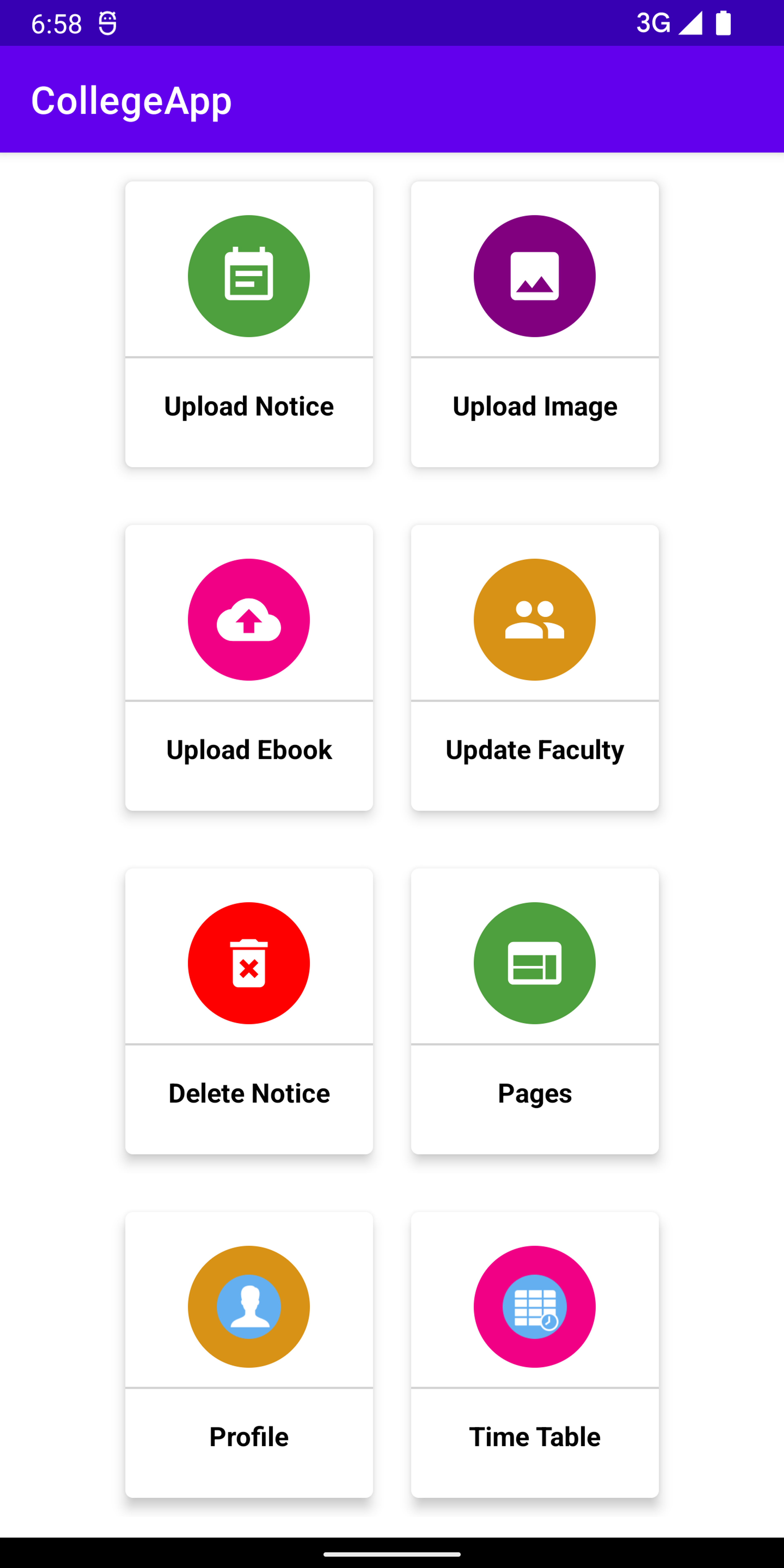 College App with Admin Panel