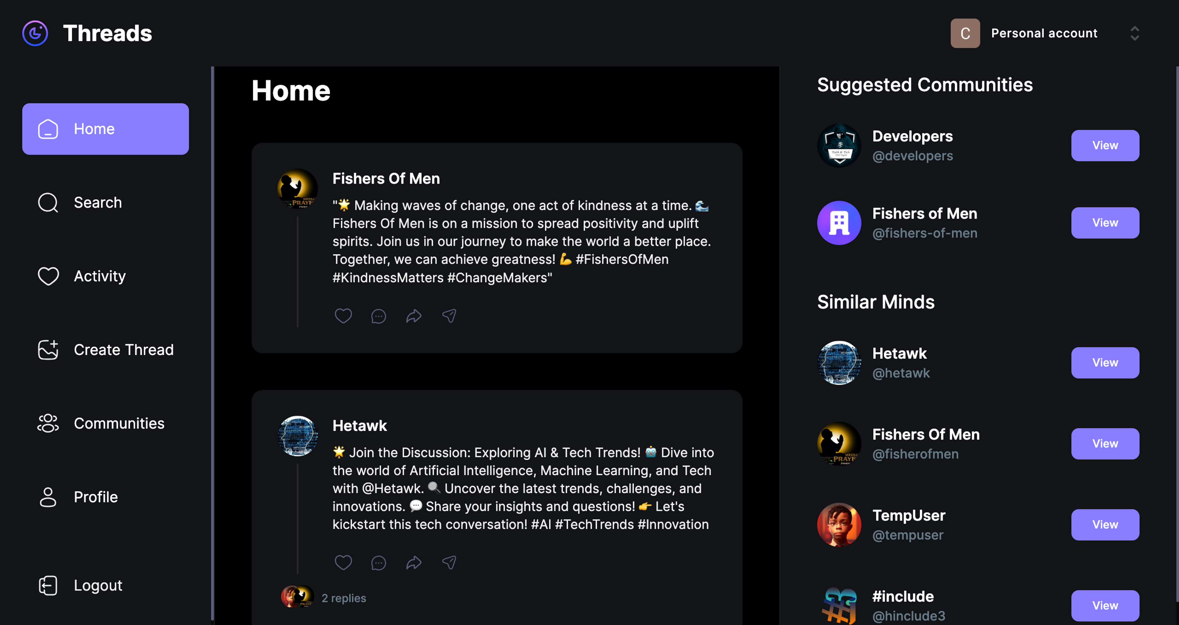 Threads App  With MERN Nextjs13