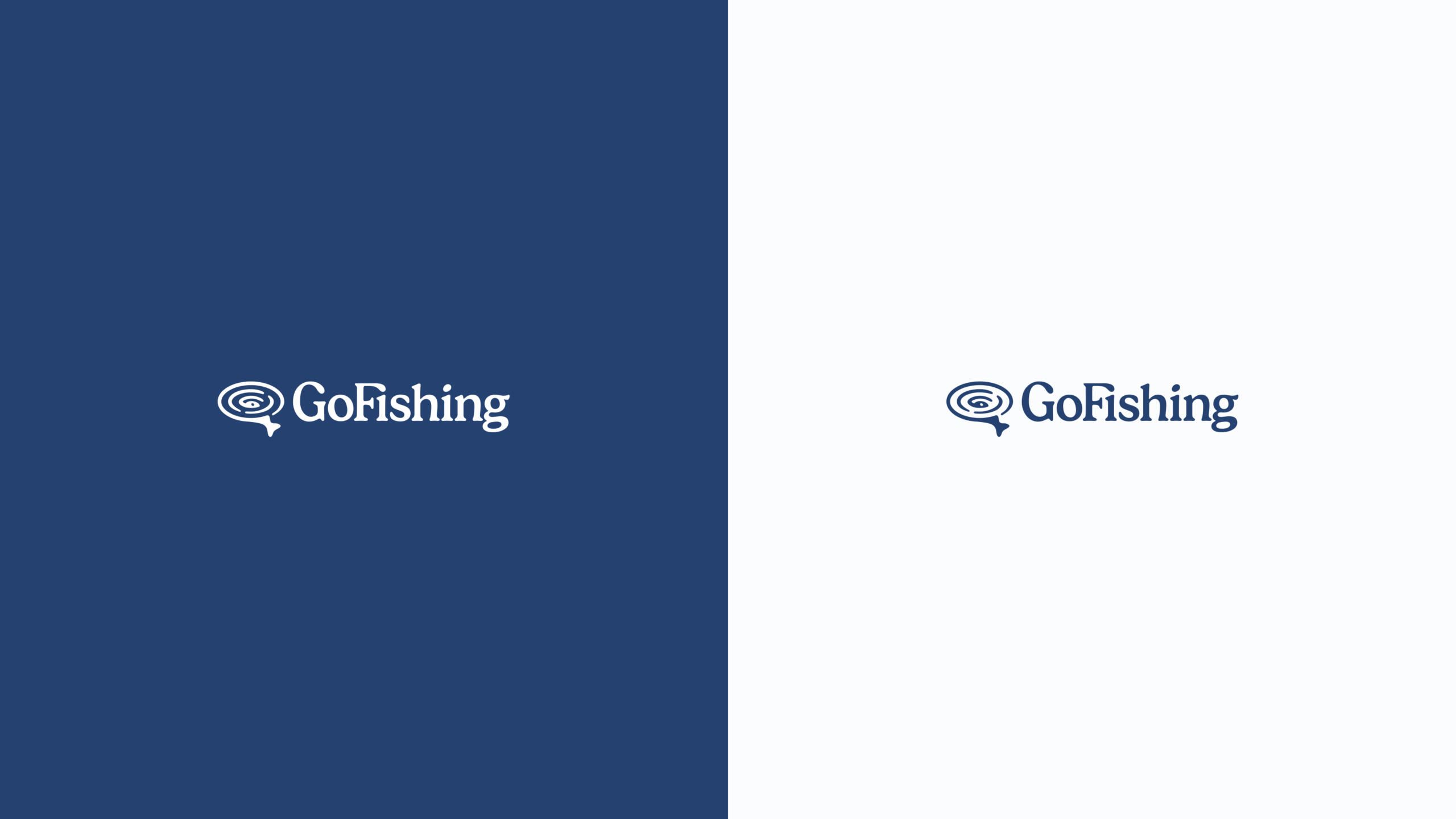 farve variationer af GoFishings nye logo