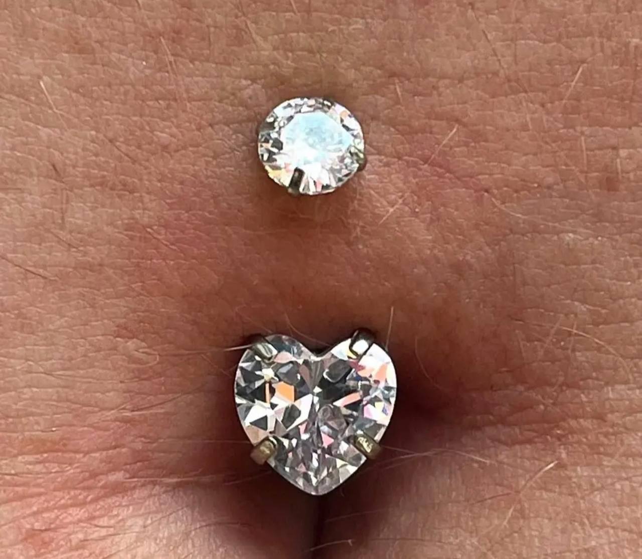 Heart Crystal Belly Piercing