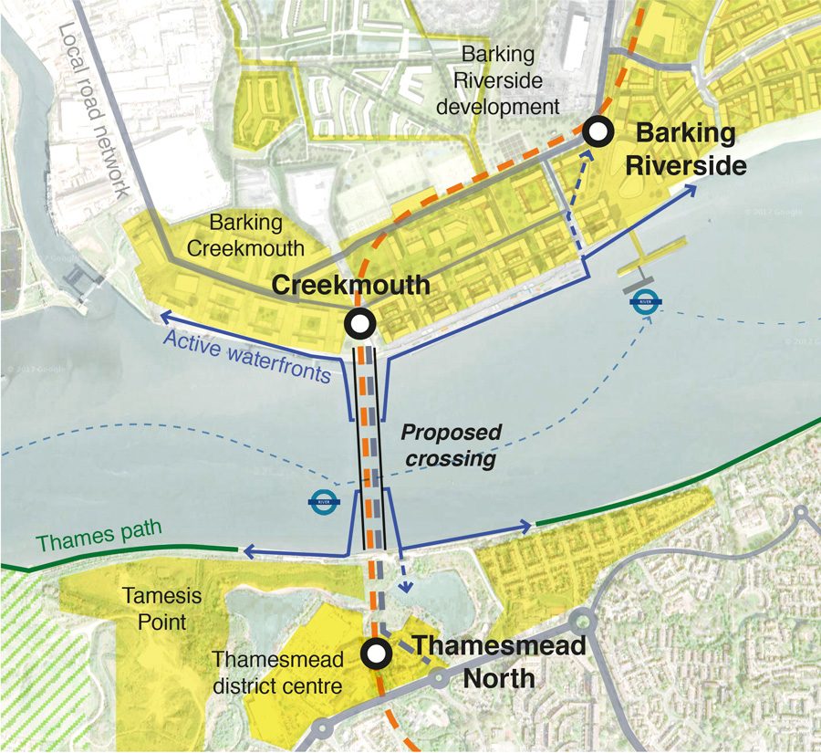 Diagram of proposed crossing