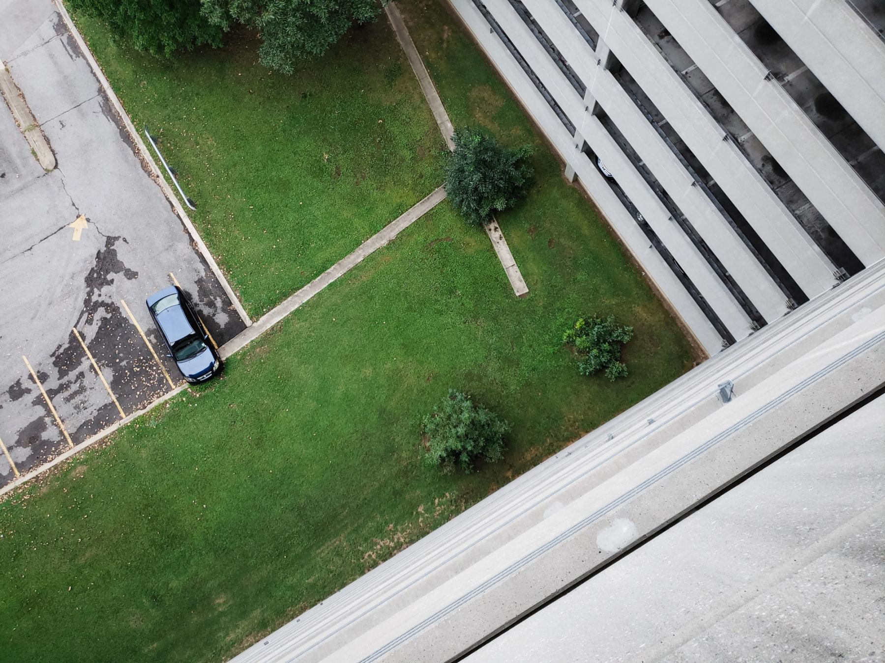 Parking structure viewed from top