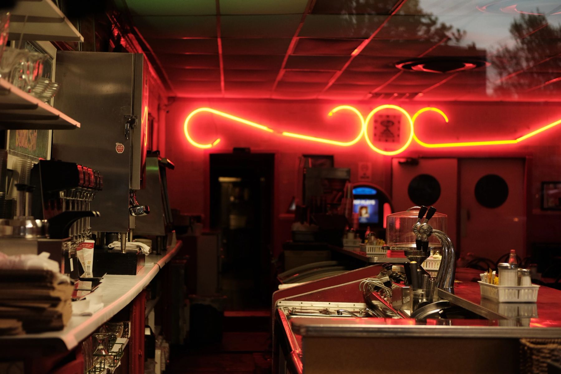 Inside of a restaurant after closing time