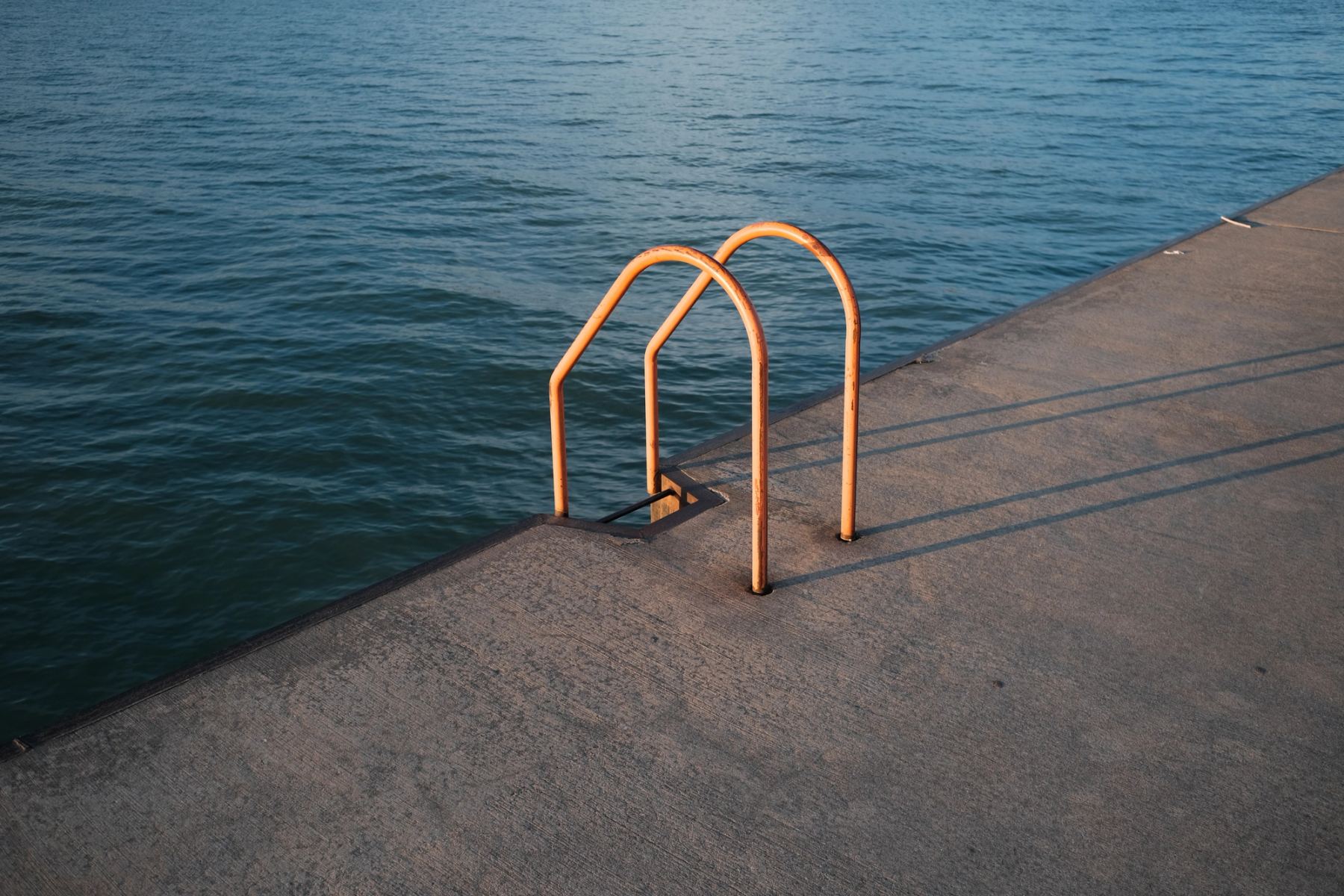Ladder by lake