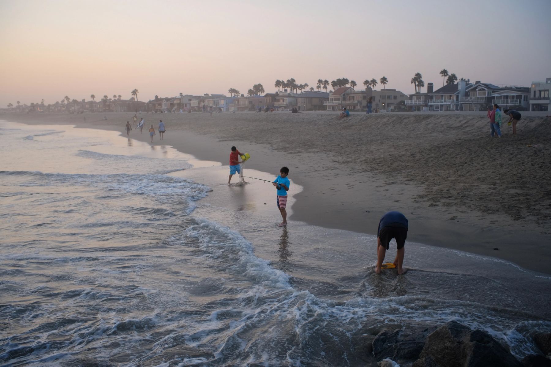 People playing at a beach