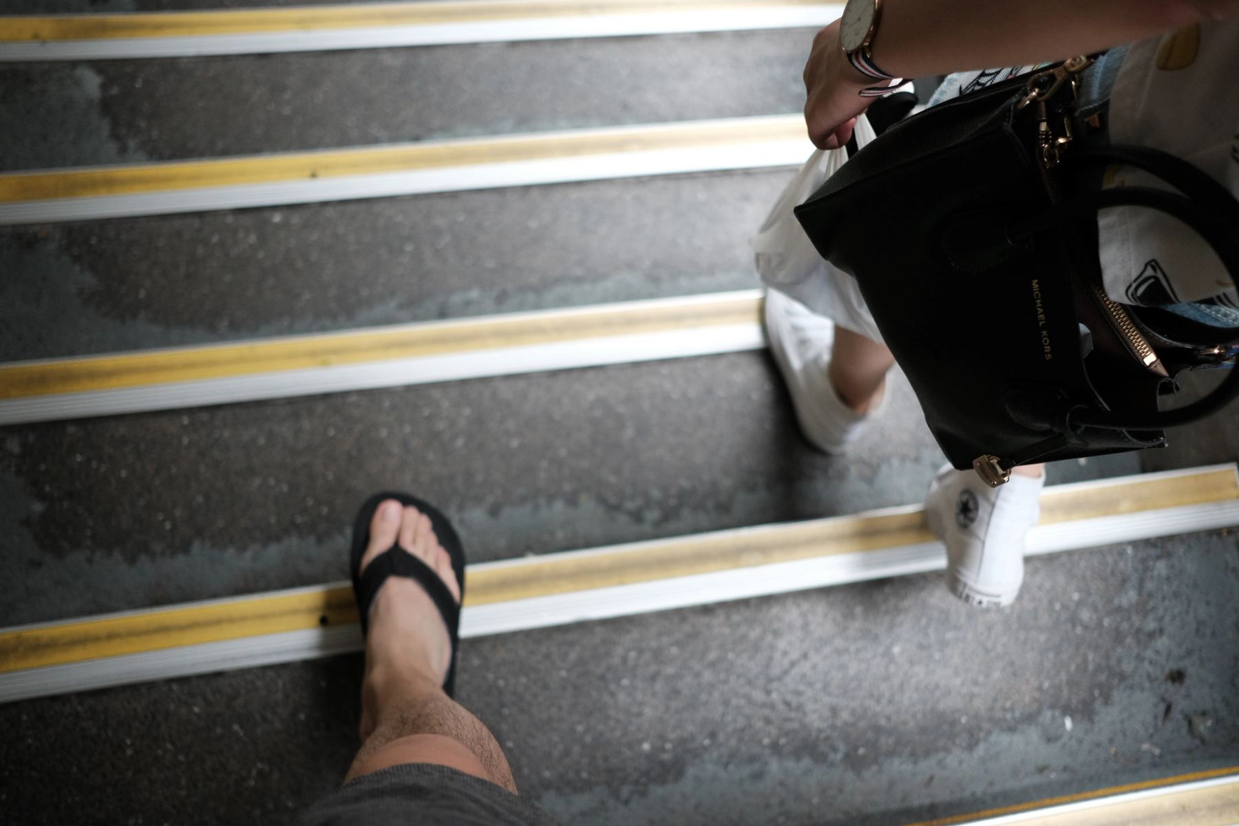 Legs, walking downstairs