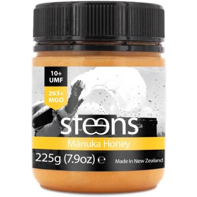 A jar of Steens 263, an premium manuka honey.