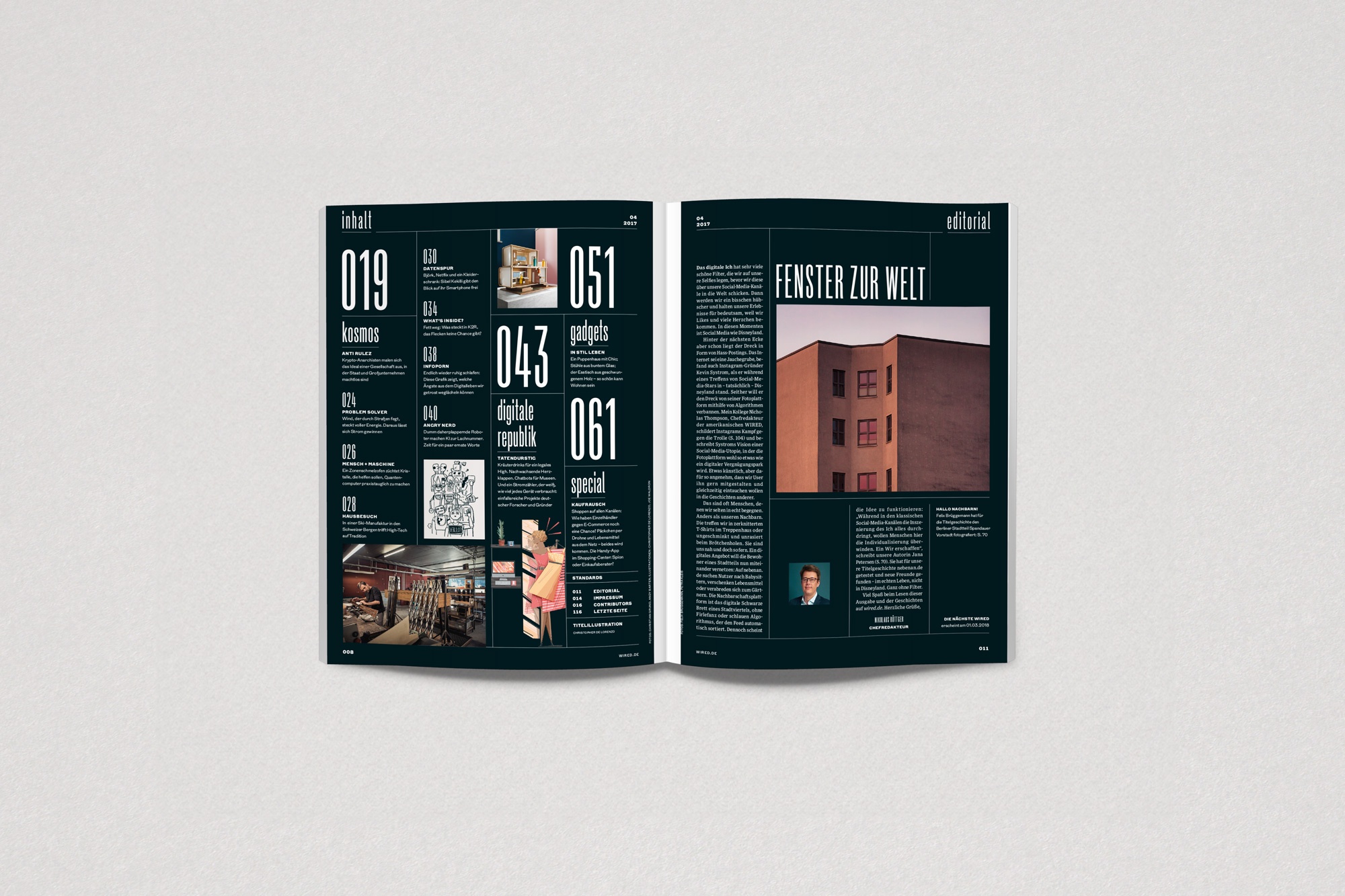 Wired magazine technology layout typography