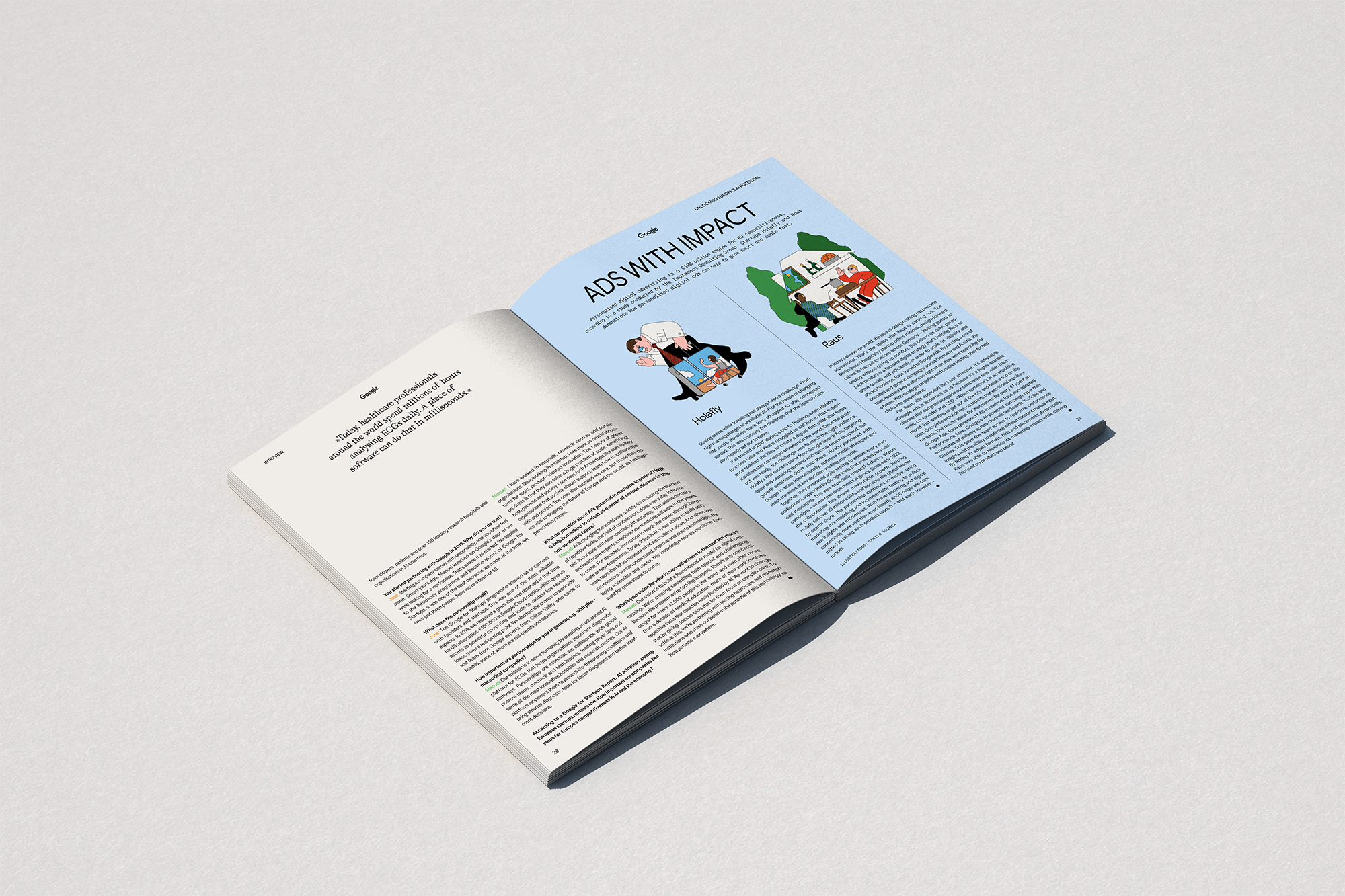 Google Forward Magazine Illustration by Camilo Huinca