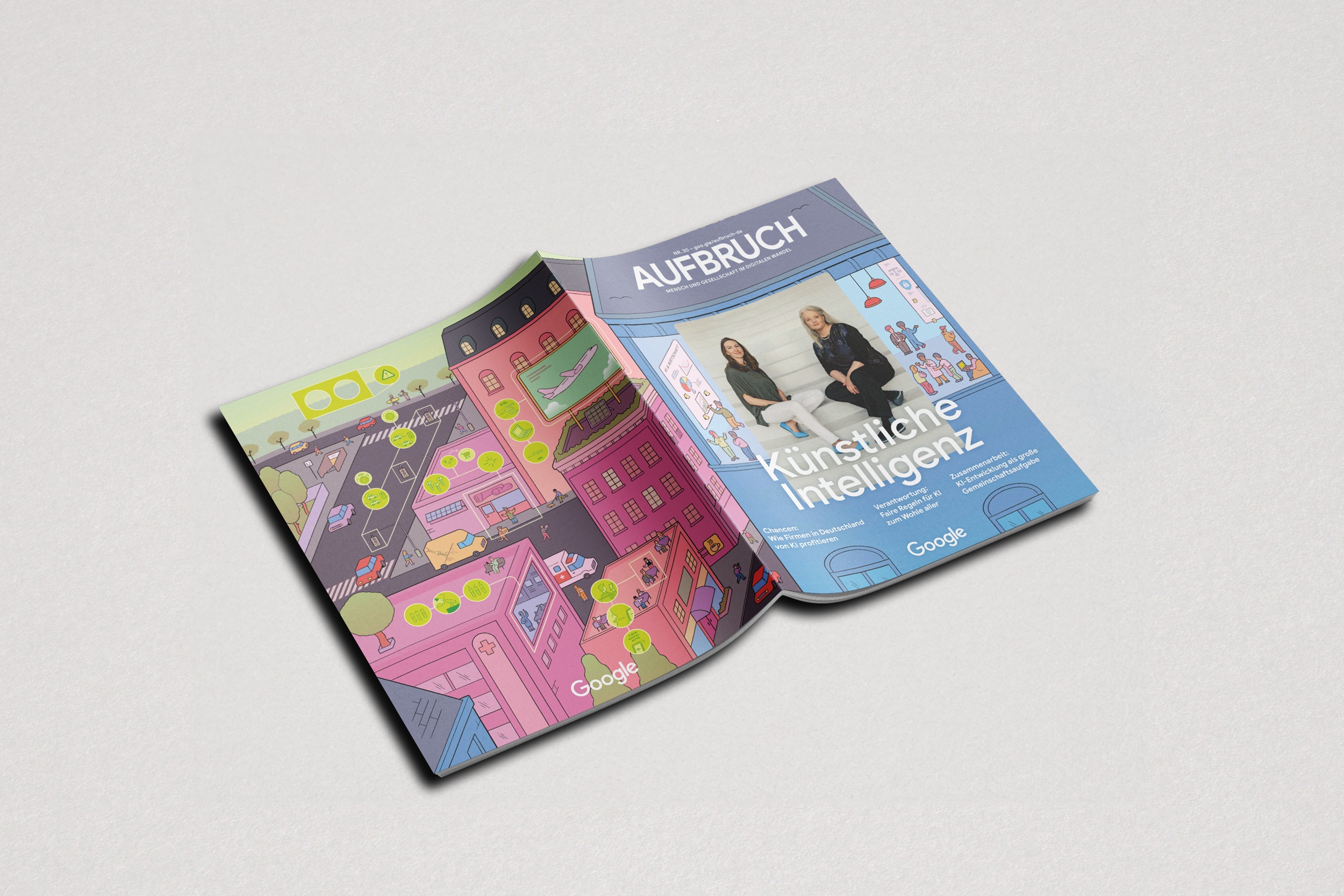 Google Aufbruch corporate magazine cover by Giacomo Gambineri