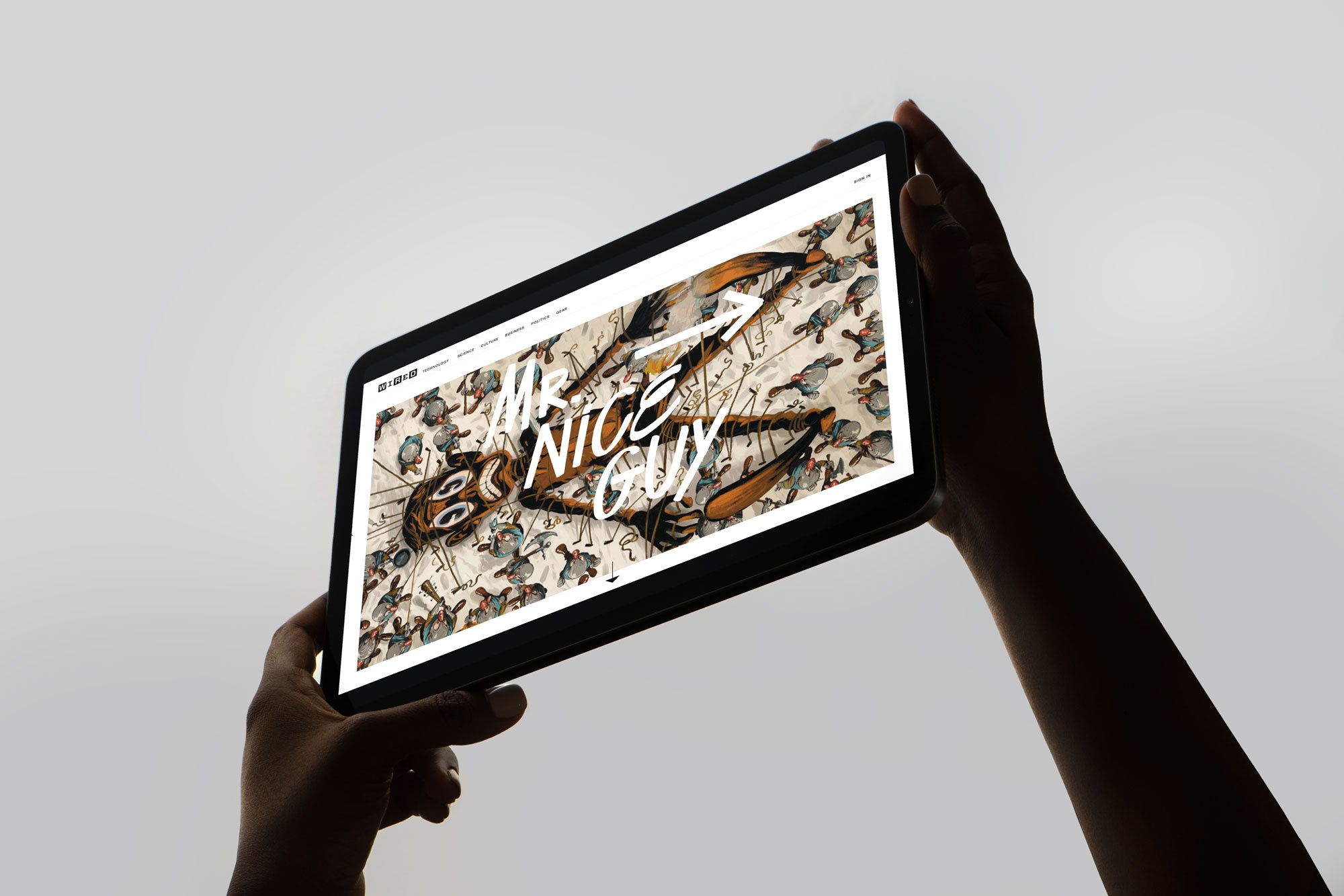 Wired magazine website digital illustration by Zohar Lazar