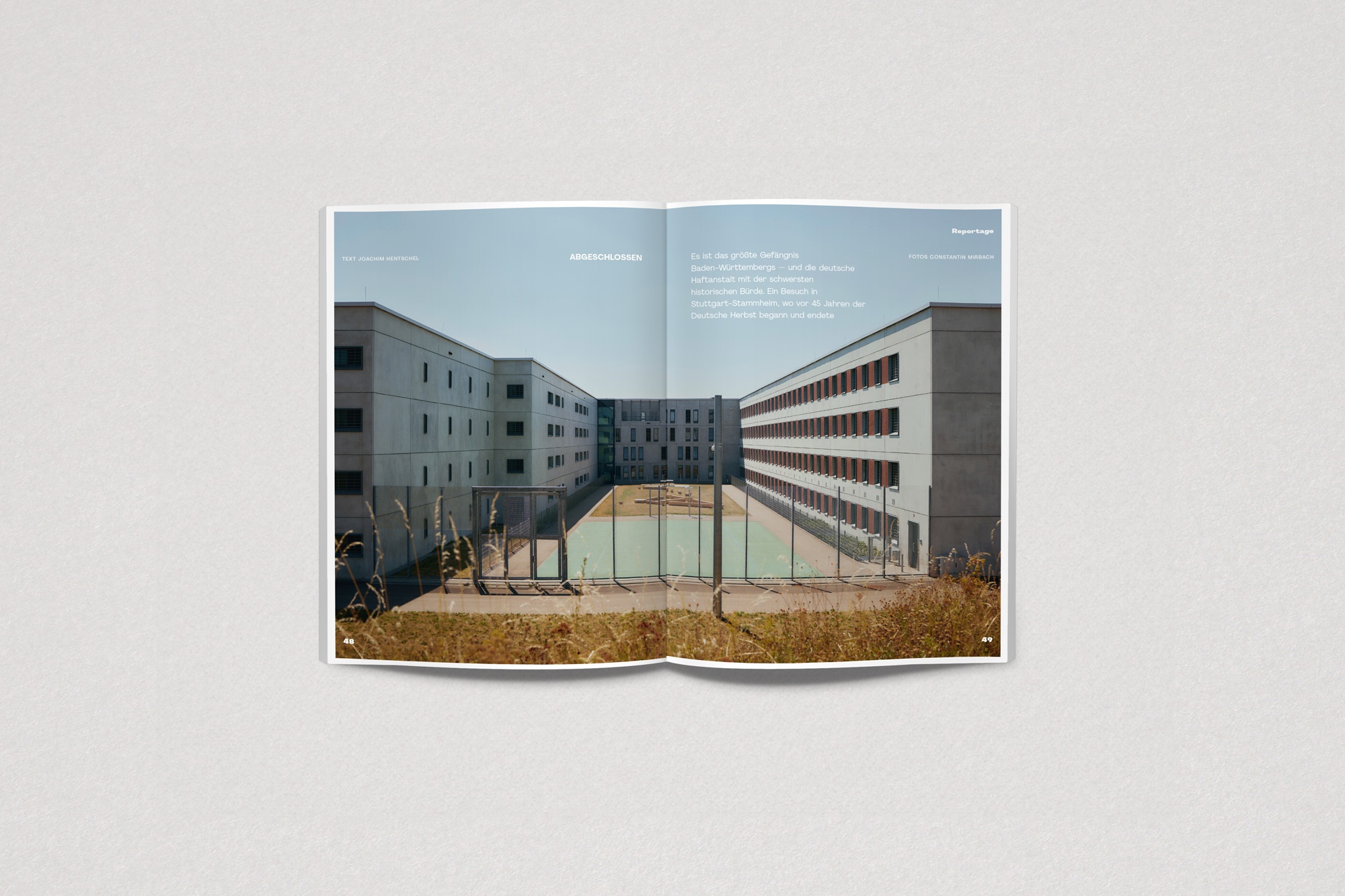 Stuttgarter Zeitung magazine Stammheim cover photography by Constantin Mirbach