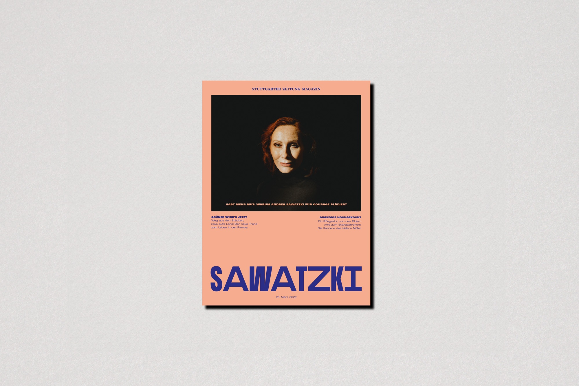 Stuttgarter Zeitung magazine Andrea Sawatzki cover photography by Jens Schmidt