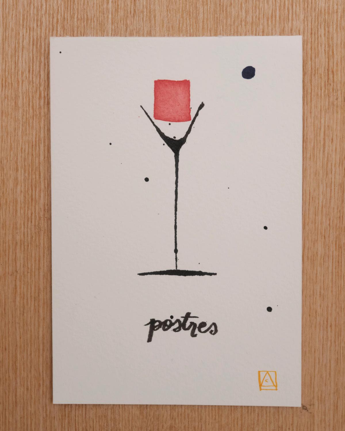 Postres in Tall V Martini Glass