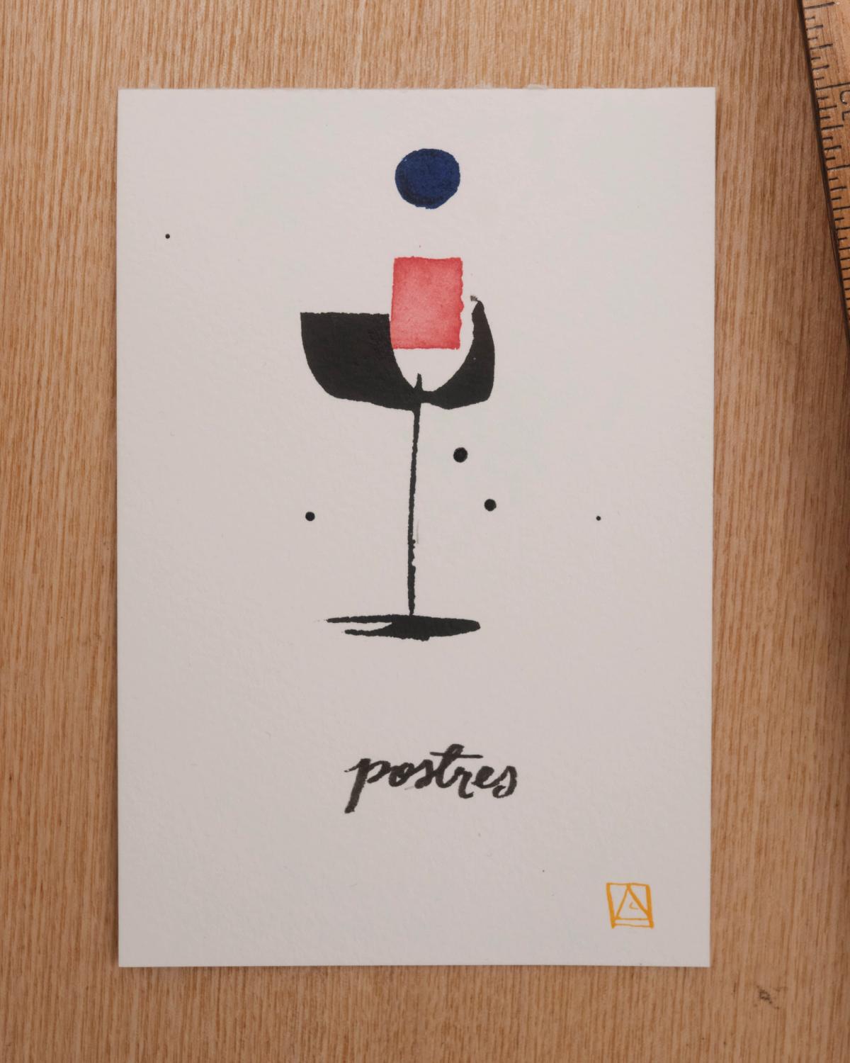 Postres in Nick & Nora Glass
