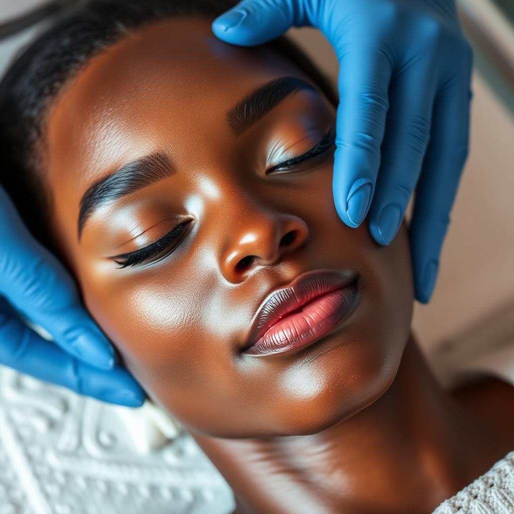 Client receiving a luxurious facial