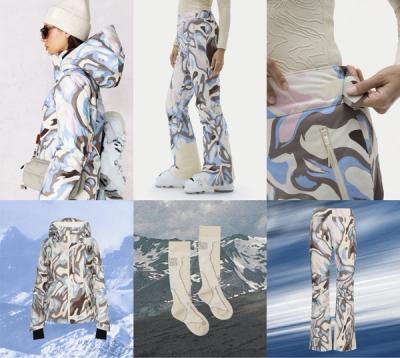 collaboration between Parks Projects and Halfdays. A collection of women's ski gear.