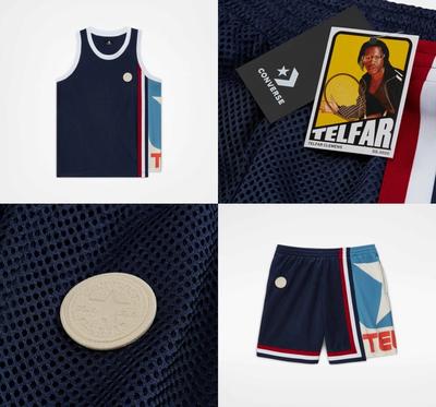 photos of basketball jersey & short, telfar x converse collaboration