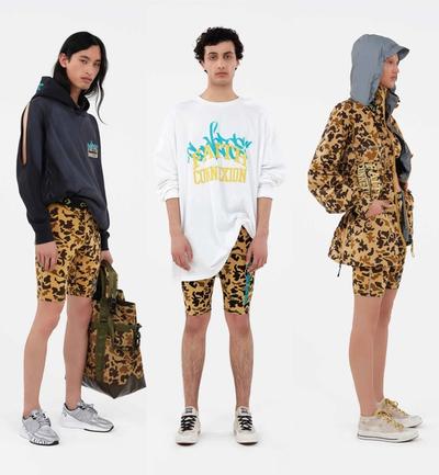 Three models of different genders and ethnic heritages wearing the Faith Connexion X Converse collection. Converse X Faith Connexion, Koché, Feng Chen Wang collaboration