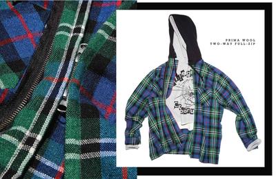 Plaid jacket with close up of a zipper detail. Converse Blue Sky project focusing on the concept of Urban Utility and what it means to both the consumer and the brand.