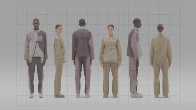 composite photo of two people shown from the front, back, and sides.