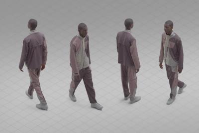 3/4 view of a man from above