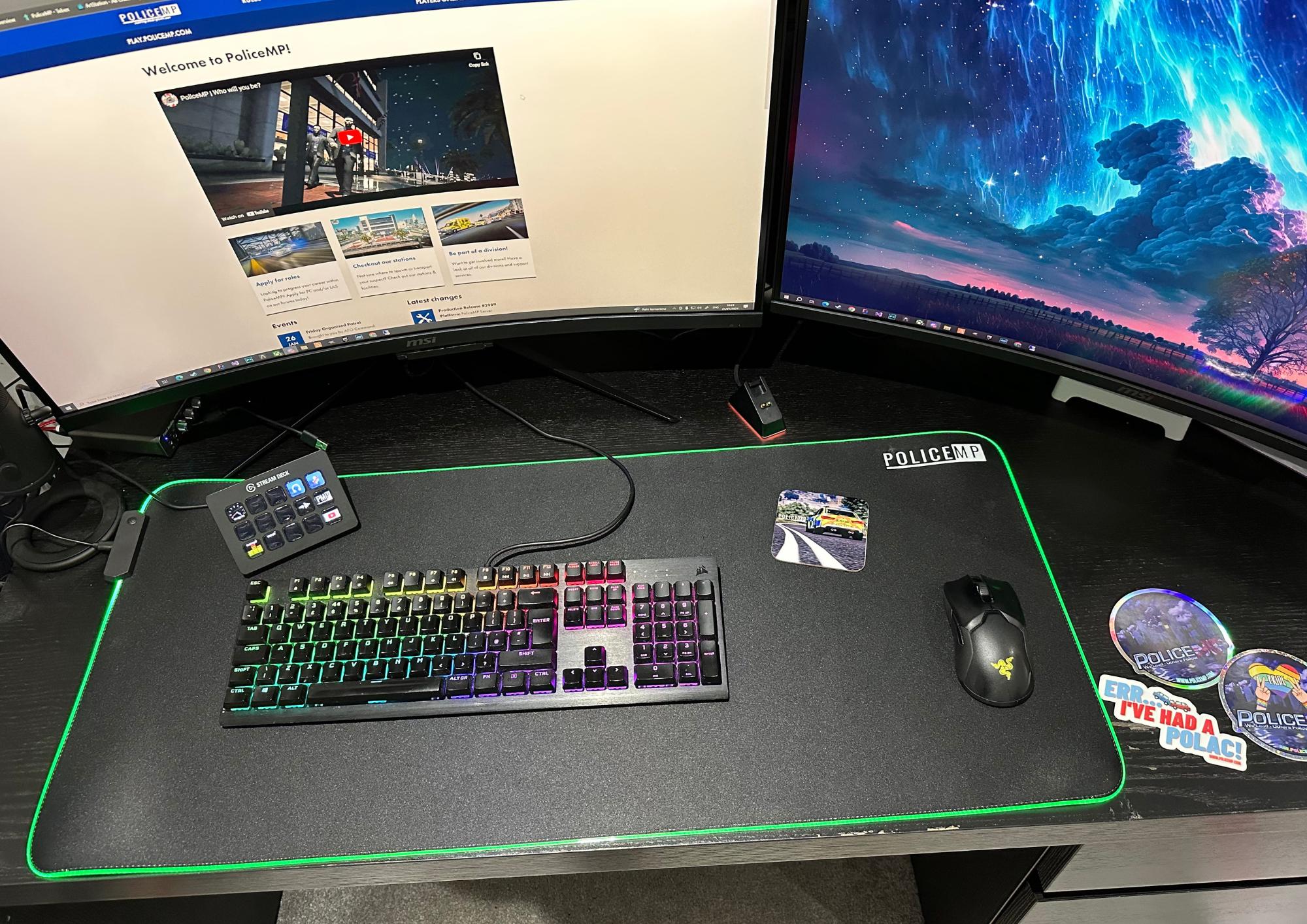 PoliceMP RGB Gaming Mouse Mat