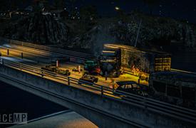 Traffic Gridlock After Major Road Traffic Collision Sends Vehicle Partially Over Bridge Barrier causes Major Emergency Response