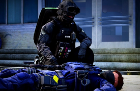 2x males point a gun at the fire brigade