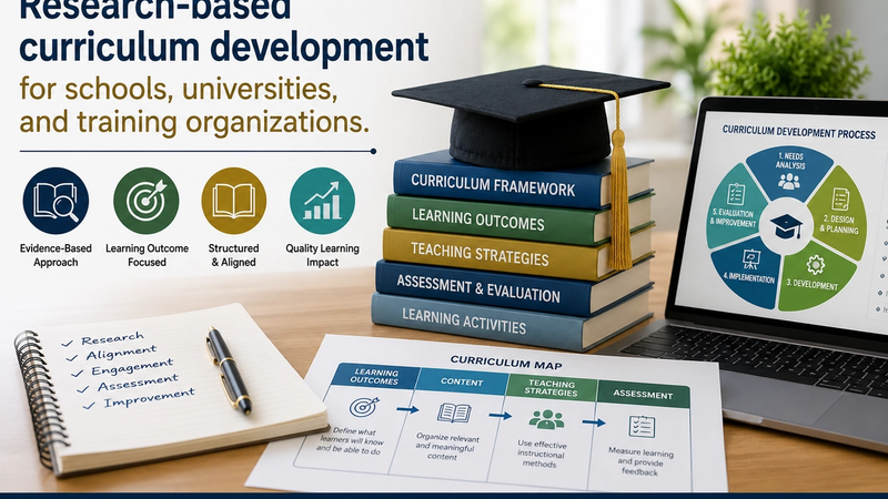 Research-based curriculum development for schools, universities, and training organizations.
