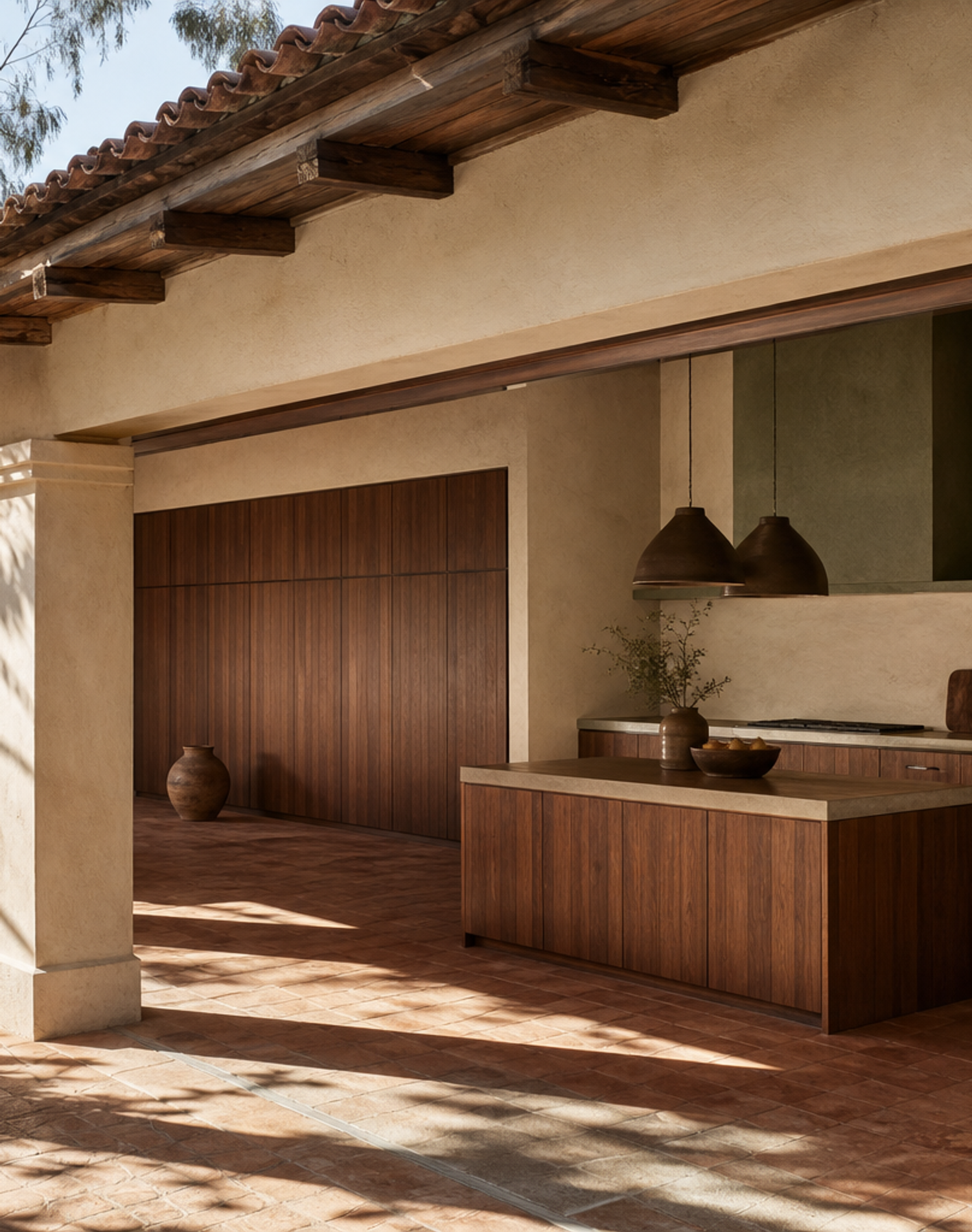 Fadior Dream Home Kitchen Suite with Courtyard Utility Spine — interior room context showing cabinet integration