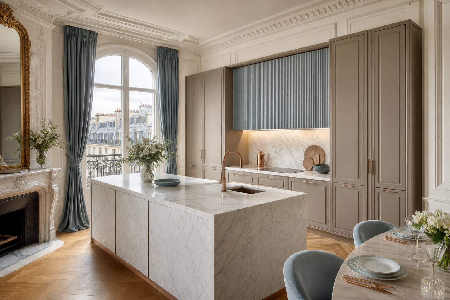 Solace Larder adaptable con isla estudio de adaptación
