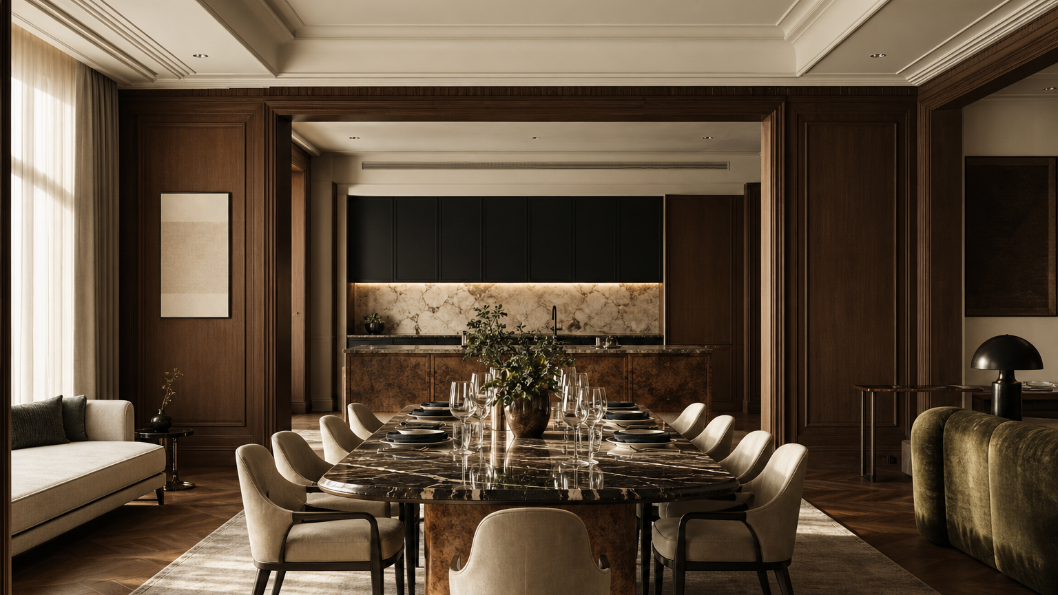 Hero atmosphere: tailored Milan apartment kitchen for a luxury specification decision.