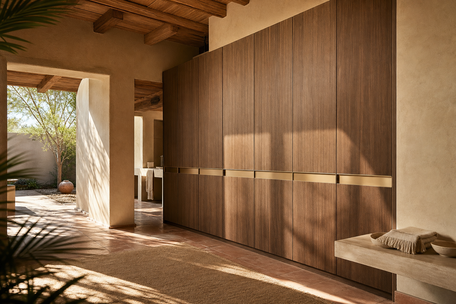 Fadior Onyx Champagne Ribbon Wardrobe Wall — lifestyle setting with natural light and residential styling