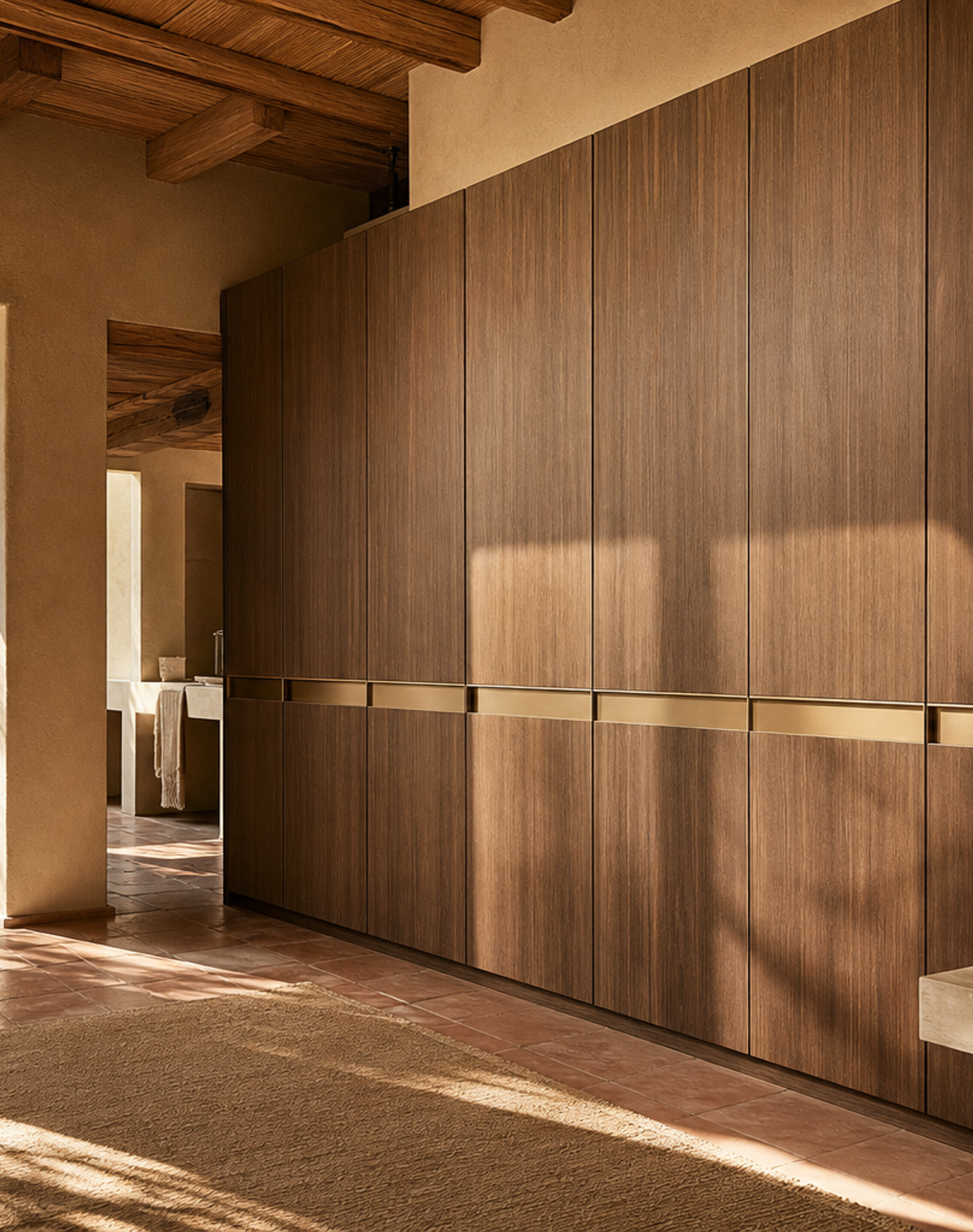 Fadior Onyx Champagne Ribbon Wardrobe Wall — lifestyle setting with natural light and residential styling