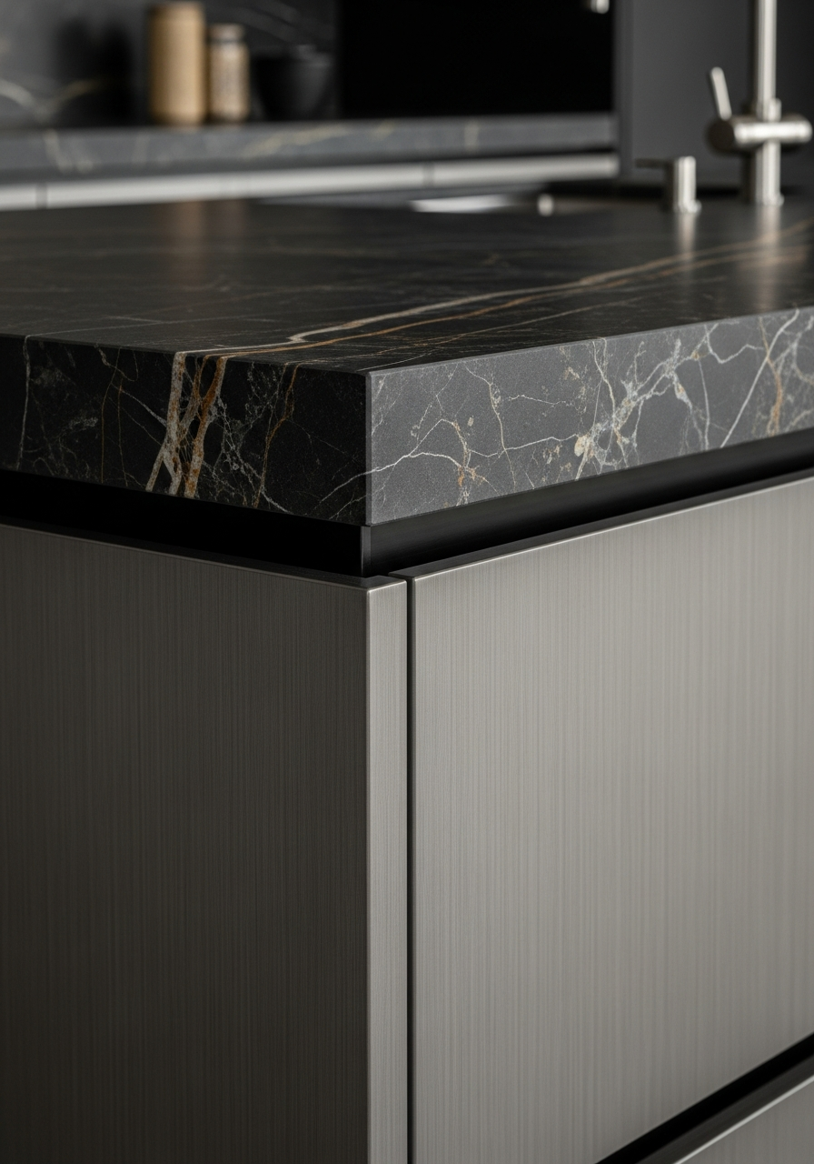 Fadior Abyss Kitchen Suite — close-up of stainless steel finish and hardware detail