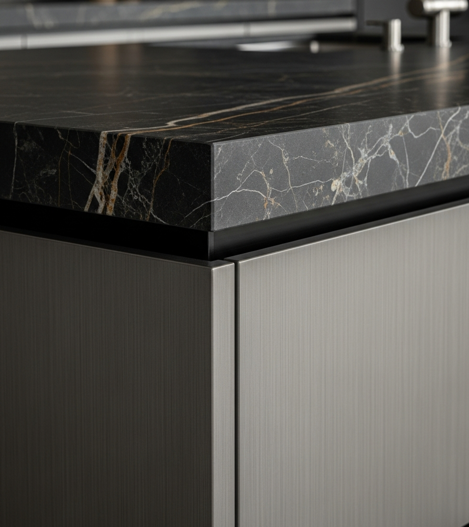 Fadior Abyss Kitchen Suite — close-up of stainless steel finish and hardware detail