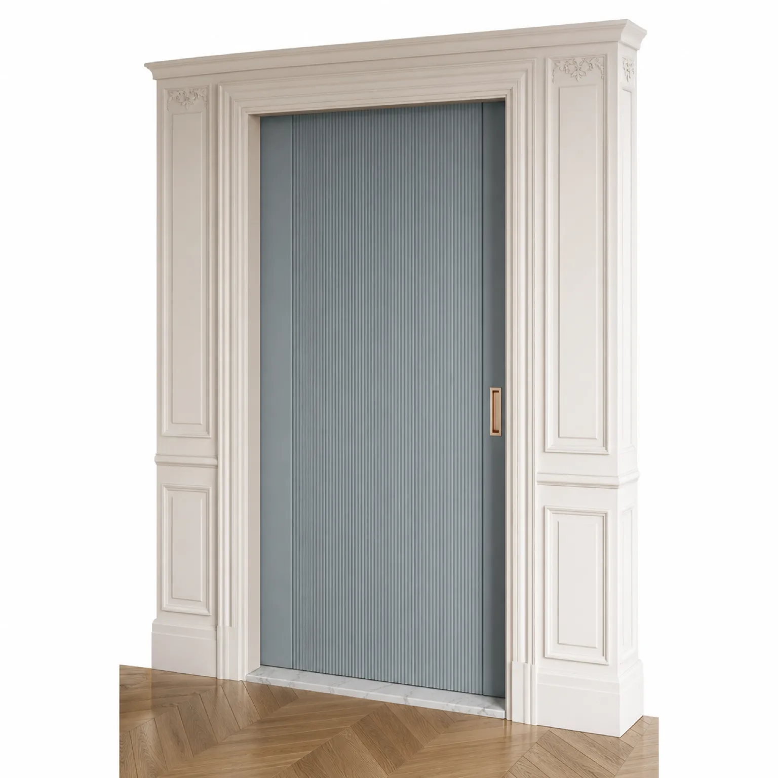 Suite de Puerta Interior Silhouette con Puerta Corredera de Pizarra Estriada vista principal