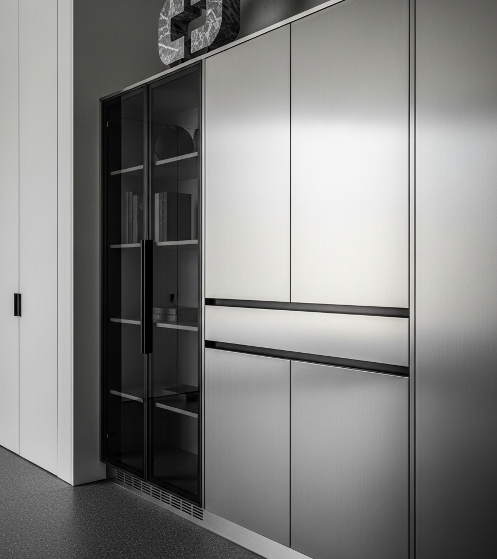 Fadior Archetype Entryway Suite — close-up of stainless steel finish and hardware detail