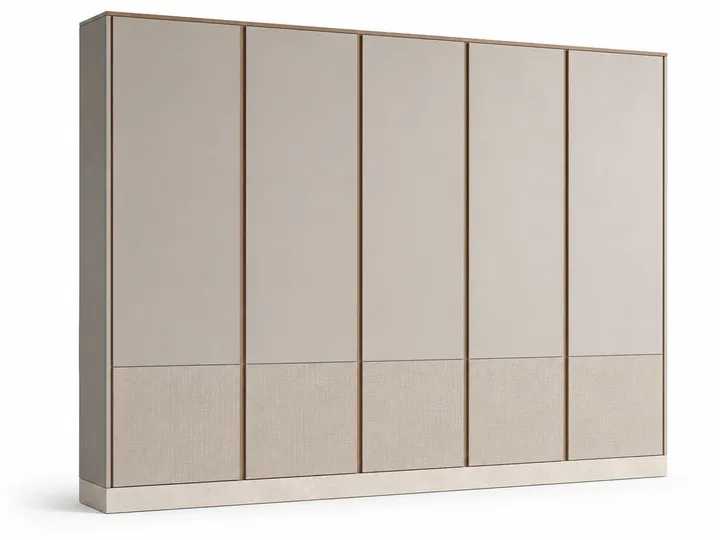 Fadior Terrazzo Wall Panel Suite with Linen Shadow Wainscot — 304 stainless steel wall panel system, front view