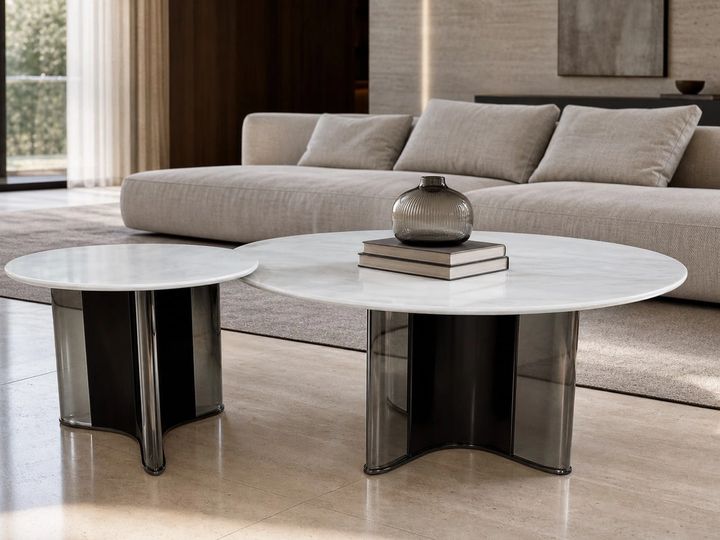 Stone-Top Coffee Table styled in a FADIOR HOME interior setting